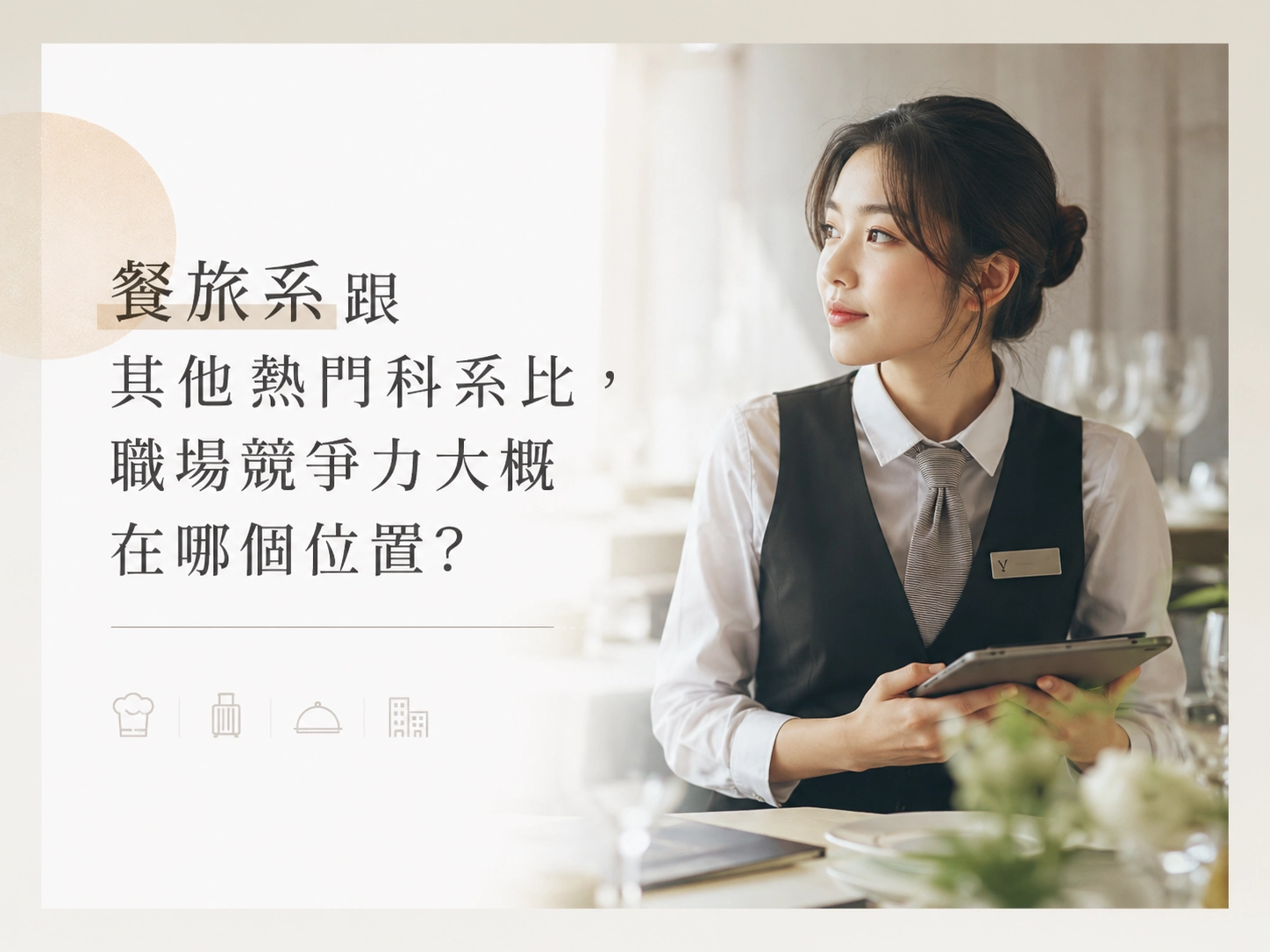 餐旅系跟其他熱門科系比，職場競爭力大概在哪個位置？
