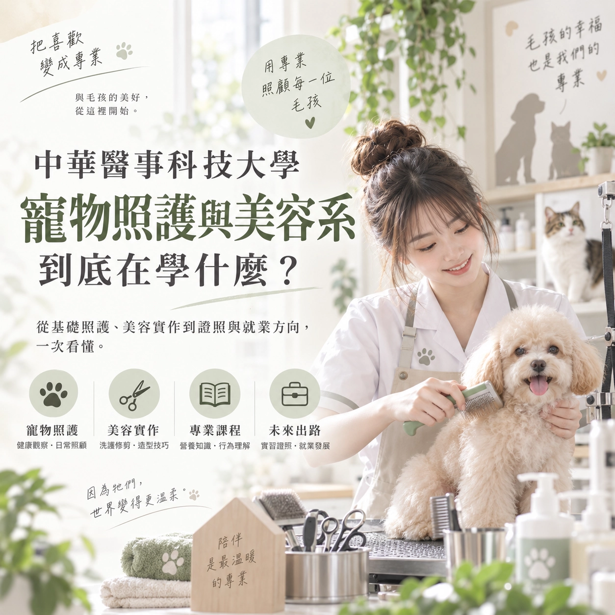 中華醫事科技大學寵物照護與美容系到底在學什麼？
