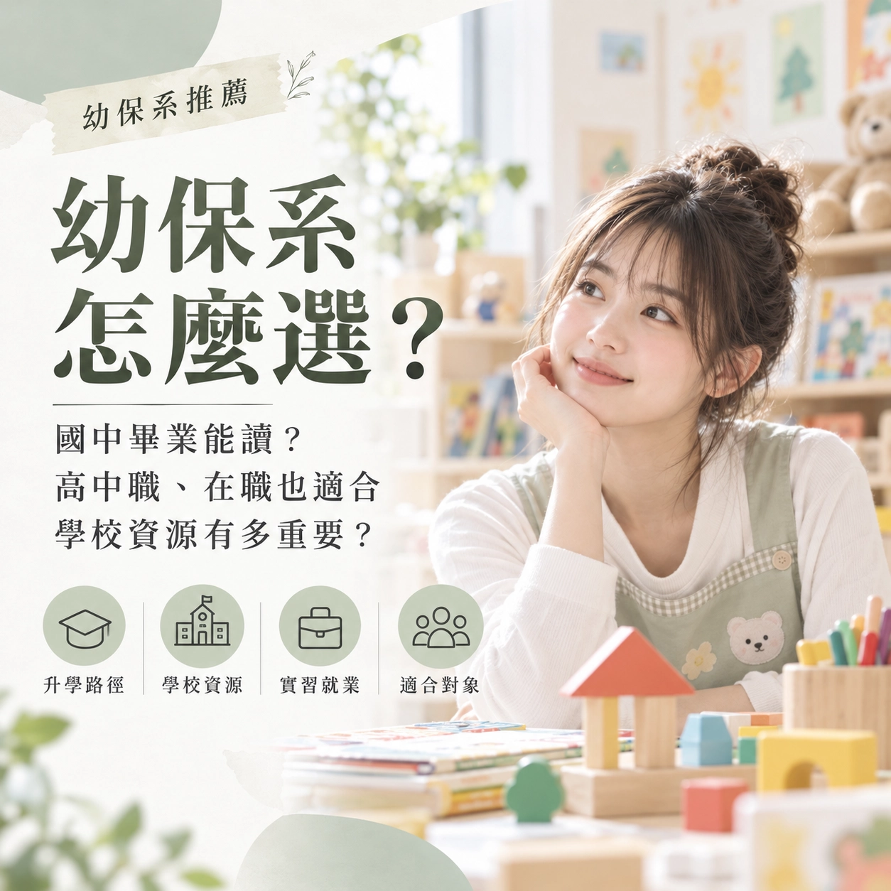 幼保系推薦哪間好？國中畢業就能讀？高中職、在職都推薦？學校資源有多重要？