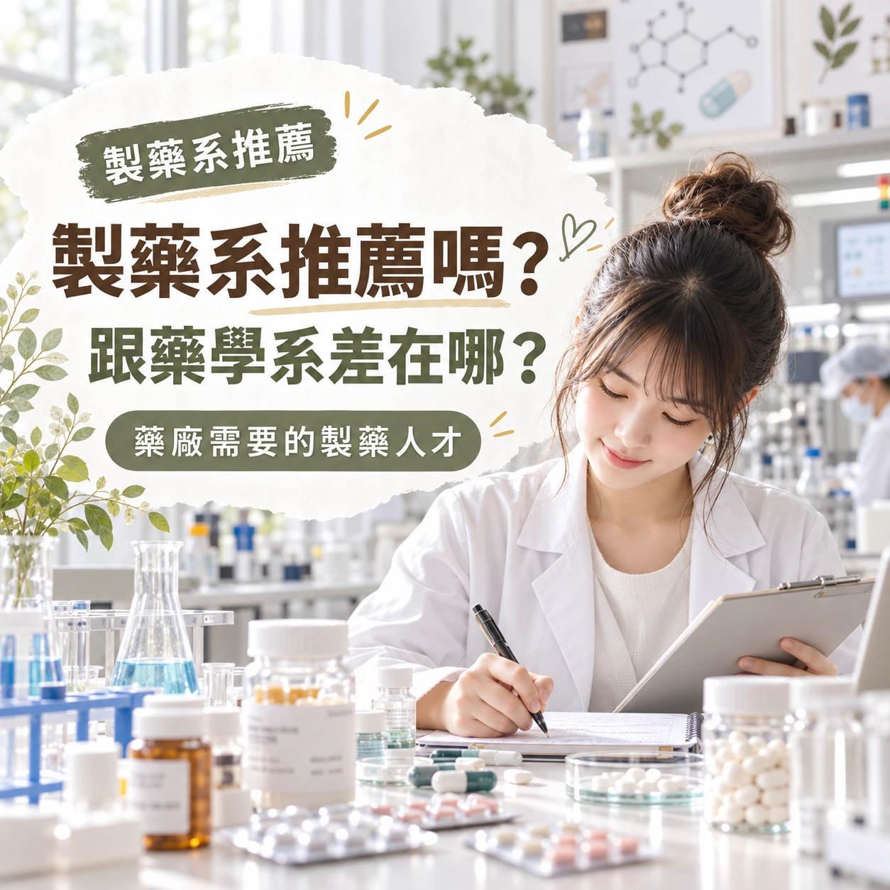 製藥系推薦嗎？跟藥學系差在哪？藥廠需要的製藥人才